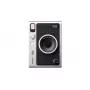Fujifilm Instax Mini Evo momentkamera ar drukāšanu — 1/5 collu CMOS 2560×1920, 3 collu TFT, aizvars 1/8000–0.25 s, iebūvēts zibspuldze, 285 g, sudrabs/melns