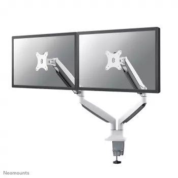 Neomounts NM-D750DWHITE monitora roka 10-32 inch - gāzes atspere, Clamp/Grommet, 9 kg, 25.4 cm (10 inch), 81.3 cm (32 inch), 100 x 100 mm, balta