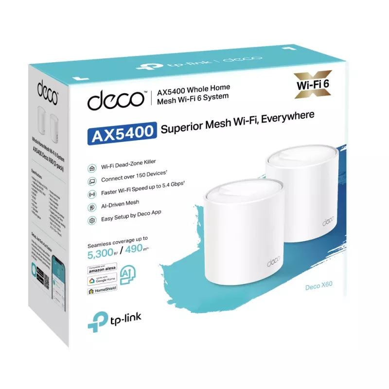TP-Link AX3000 Whole Home Mesh Wi-Fi 6 sistēma, 2 komplektā