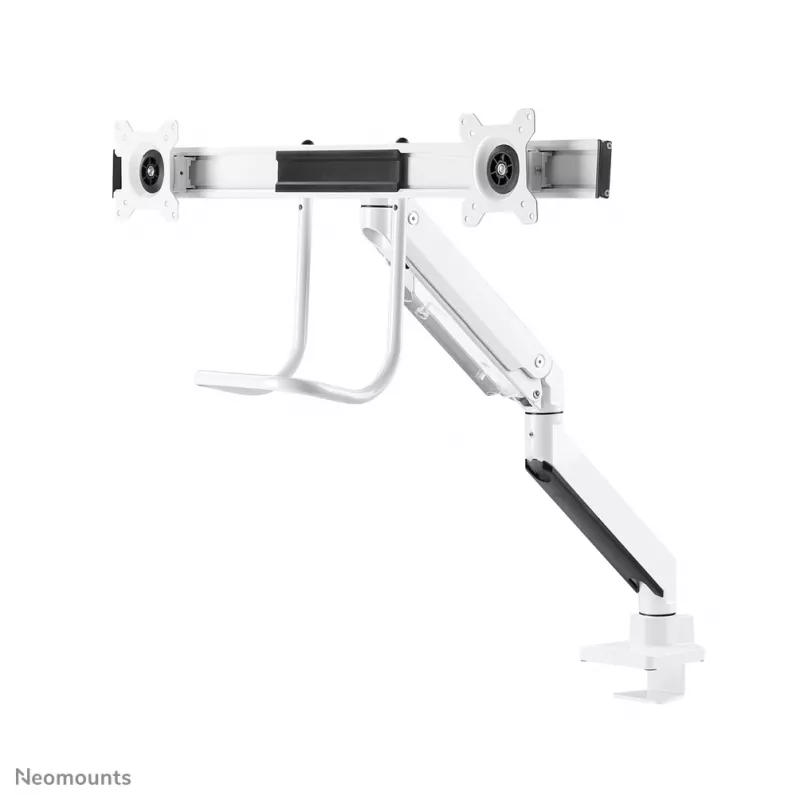 Neomounts NM-D775DXWHITE monitora roka 10-32 collas - gāzes atspere - Topfix - 180° apturēšana