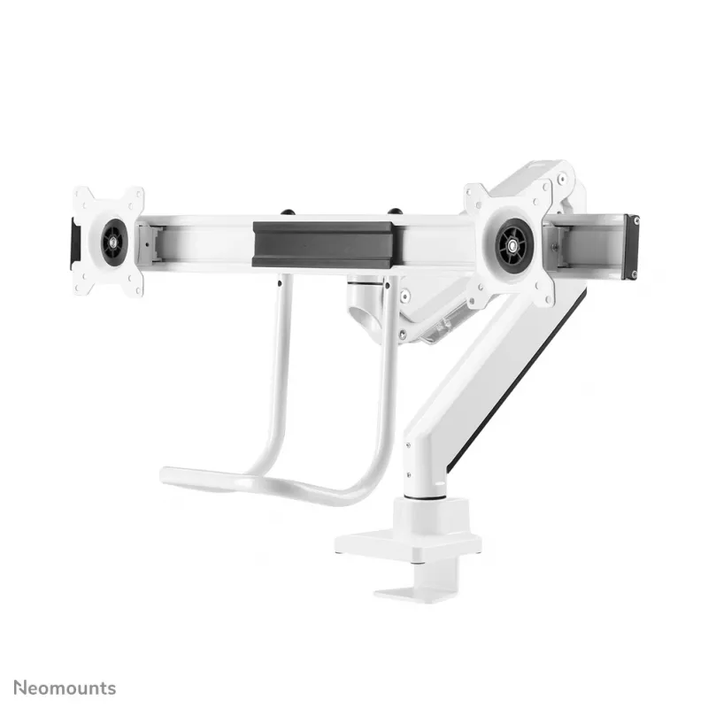 Neomounts NM-D775DXWHITE monitora roka 10-32 collas - gāzes atspere - Topfix - 180° apturēšana