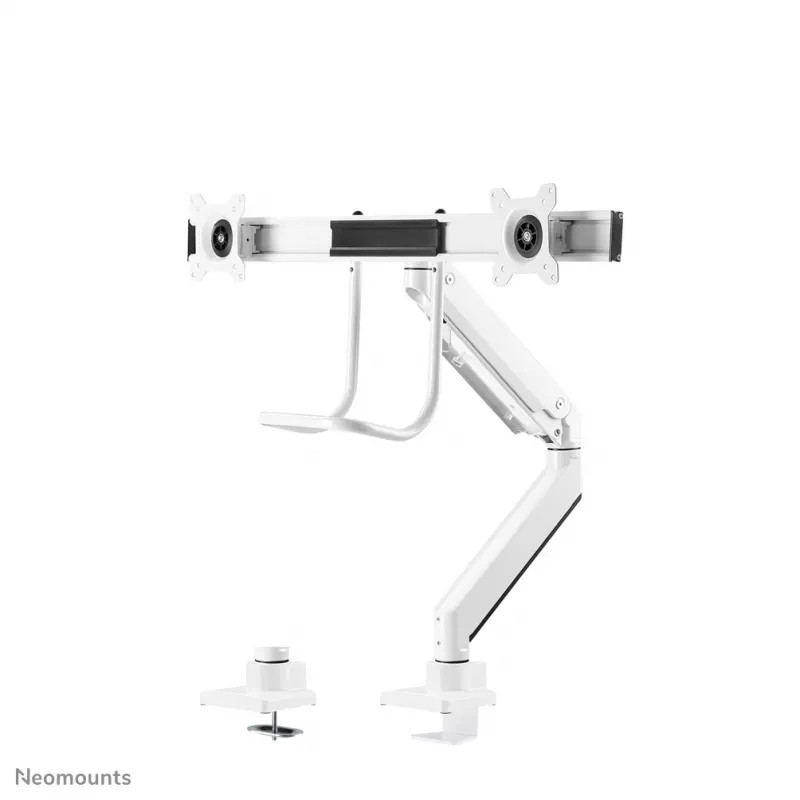 Neomounts NM-D775DXWHITE monitora roka 10-32 collas - gāzes atspere - Topfix - 180° apturēšana