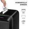 Fellowes Powershred LX221 5050401 mikrogriešanas papīra smalcinātājs, P-5, 20 lapas, 2 x 12 mm, 30 l, 70 dB, melns