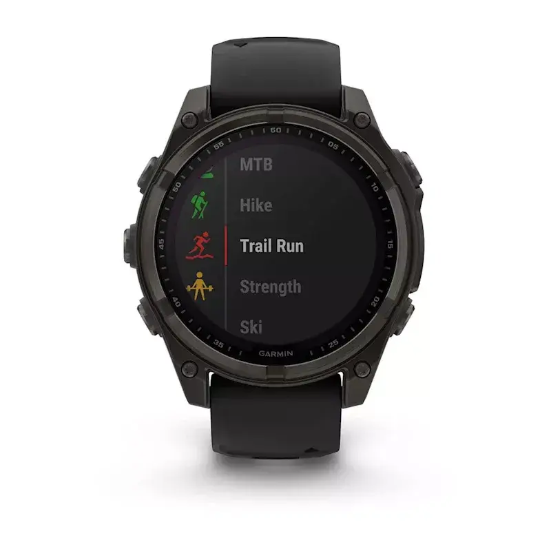 Sporta viedpulkstenis GARMIN fenix 8 Black — 51 mm korpuss, safīra stikls, Solar, GPS, 32 GB, 10 ATM, 1.3 collu displejs