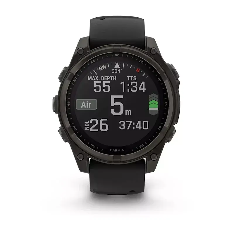 Sporta viedpulkstenis GARMIN fenix 8 Black — 51 mm korpuss, safīra stikls, Solar, GPS, 32 GB, 10 ATM, 1.3 collu displejs