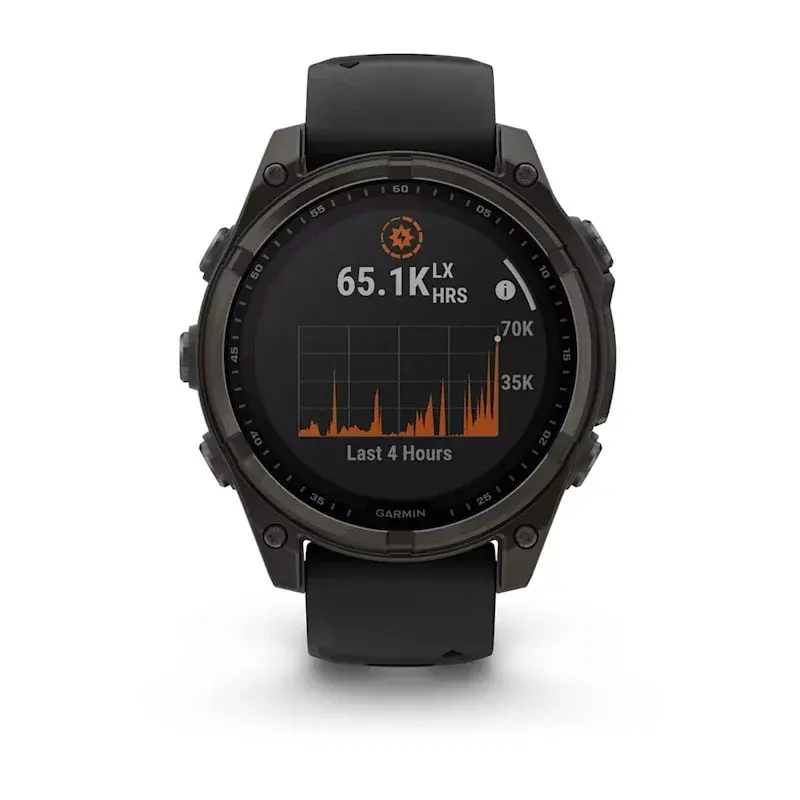 Sporta viedpulkstenis GARMIN fenix 8 Black — 51 mm korpuss, safīra stikls, Solar, GPS, 32 GB, 10 ATM, 1.3 collu displejs