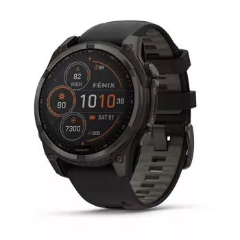 Sporta viedpulkstenis GARMIN fenix 8 Black — 51 mm korpuss, safīra stikls, Solar, GPS, 32 GB, 10 ATM, 1.3 collu displejs