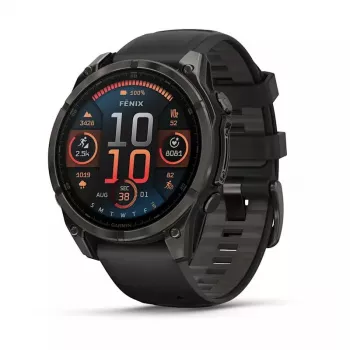 Sporta viedpulkstenis GARMIN fenix 8 Black, 47 mm korpuss, AMOLED 1.4 collu, Safīra stikls, GPS/GLONASS/Galileo, 16 dienu akumulators