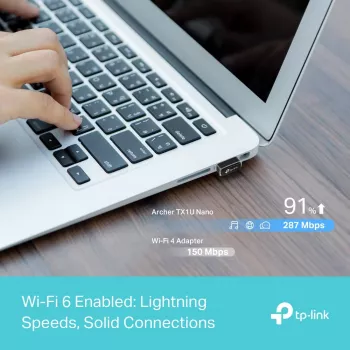 Bezvadu USB adapteris TP-Link Archer TX1U Nano Wi-Fi 6 (IEEE 802.11ax) divjoslu 2,4/5 GHz, 287 Mbit/s, Bluetooth, USB 2.0, Melns