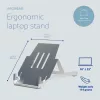 R-Go Tools R-Go Riser Basic salokāms un regulējams klēpjdatora statīvs, alumīnijs, sudrabs