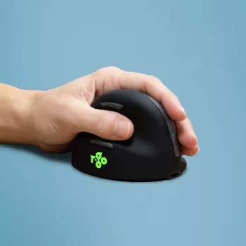 R-Go Tools ergonomiskā pele R-Go HE Break ar pārtraukuma programmatūru, vidēja (rokas izmērs 165-185 mm), kreilim, Bluetooth, melna