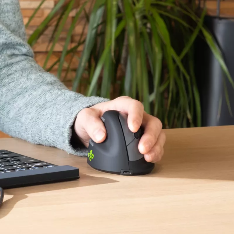 R-Go Tools ergonomiskā pele R-Go HE Break ar pārtraukuma programmatūru, vidēja (rokas izmērs 165-185 mm), kreilim, Bluetooth, melna