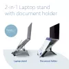 R-Go Tools Laptop statīvs R-Go Riser Document, ergonomisks, salokāms un regulējams statīvs ar dokumentu turētāju, melns