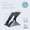 R-Go Tools Laptop statīvs R-Go Riser Document, ergonomisks, salokāms un regulējams statīvs ar dokumentu turētāju, melns