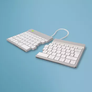 R-Go Tools ergonomiskā tastatūra R-Go Split Break ar pārtraukuma programmatūru, ergonomiska sadalīta tastatūra, QWERTY (UK), Bluetooth, balta