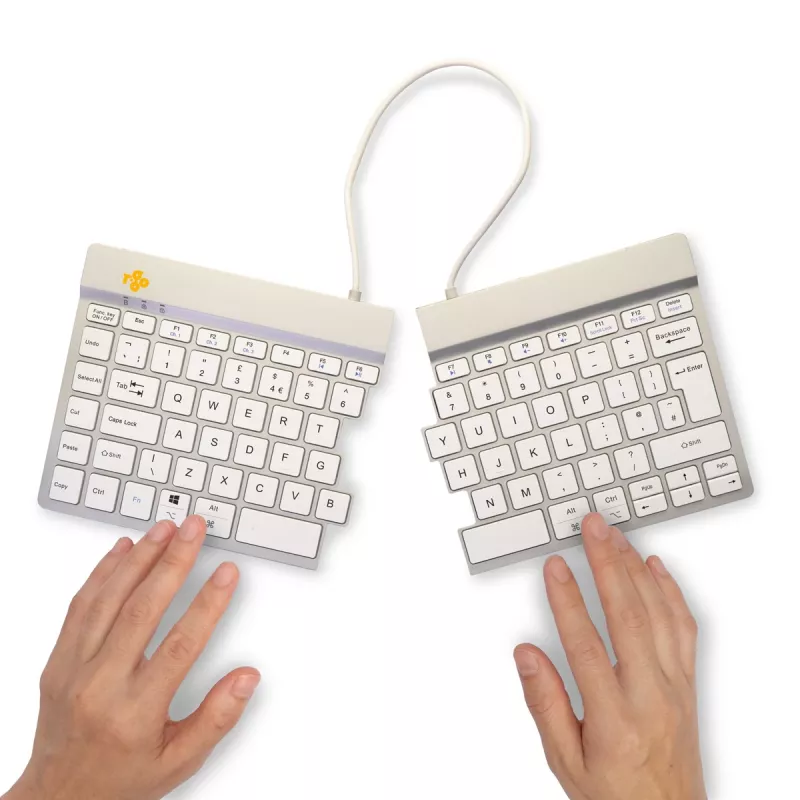 R-Go Tools Split Break RGOSBUKWLWH bezvadu tastatūra, UK burtu izkārtojums, balta