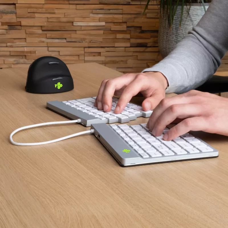 R-Go Tools Split Break RGOSBUKWLWH bezvadu tastatūra, UK burtu izkārtojums, balta