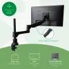 R-Go Tools Monitoru statnis R-Go Caparo Single, pilnībā regulējams ar gāzes atsperi, 3-9 kg slodze, 100% aprites, melns