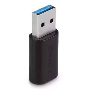 Lindy USB 3.2 Type A uz C adapteris, USB 3.2 Type A, USB 3.2 Type C, Melns
