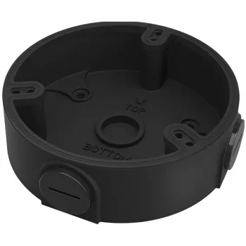 Savienojuma kārba DAHUA DH-PFA136-B — alumīnija korpuss, melna, 1/2 collu vītne, 110×34 mm, 1 kg slodze