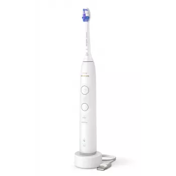 Sonic zobu birste Philips Series 6100 HX7400/01 — soniskā, 62 000 kustību/min, 2 režīmi, 3 ātrumi, balta, uzlādējama