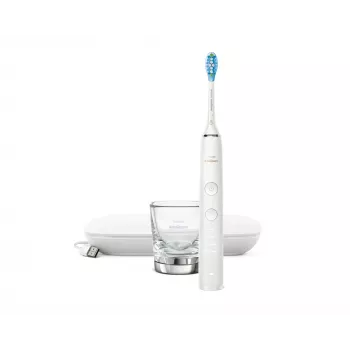 Sonic zobu birste Philips DiamondClean 9000 HX9911 — vibrējoša, Li-Ion uzlādējama, 3 režīmi, balta