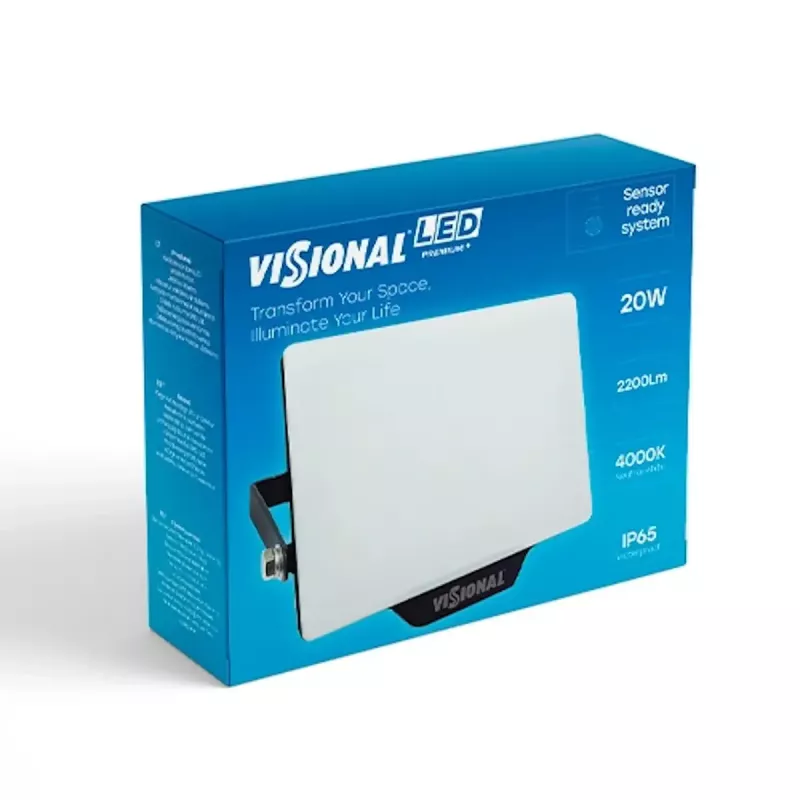 LED fasādes gaismeklis VISIONAL VS122-20W-40K — 20 W, 4000 K, 2200 lm