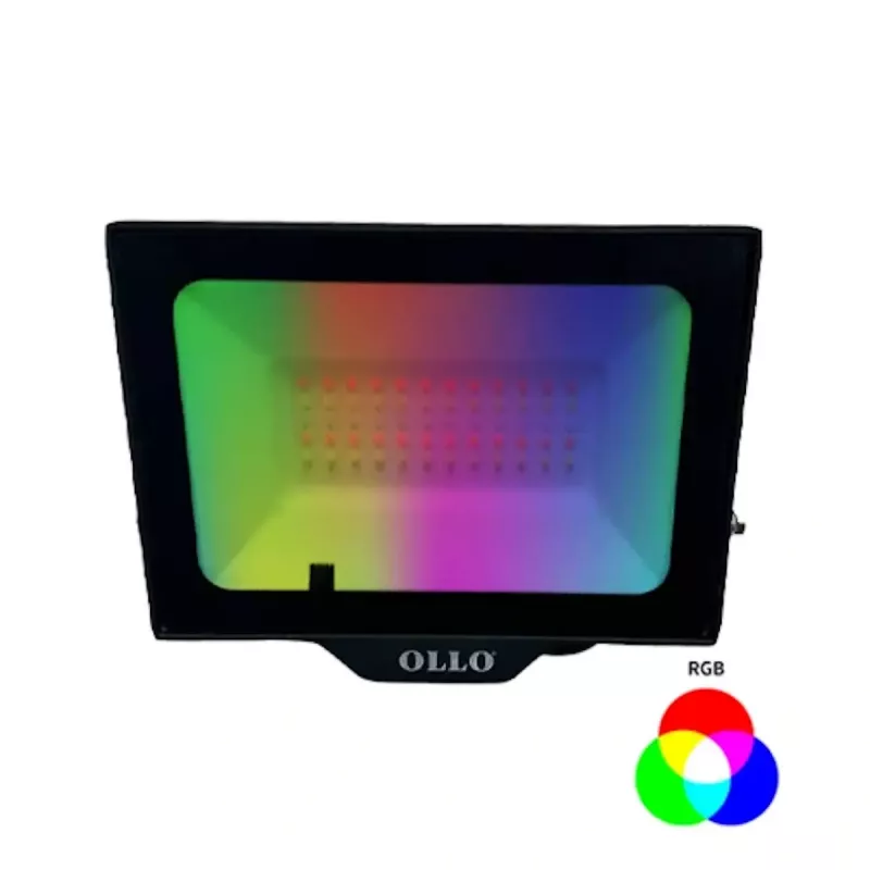 OLLO VS121C-50W-RGB āra LED prožektors — 50 W, 4750 lm, RGB