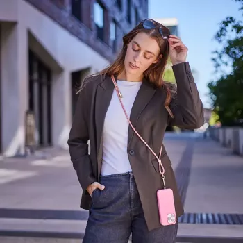 Intenso USB-C uzlādes lanyard telefona kakla siksniņa 60W ātra uzlāde regulējams garums 1,65m neilons daudzkrāsains