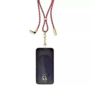 Intenso USB-C uzlādes lanyard telefona kakla siksniņa 60W ātra uzlāde regulējams garums 1,65m neilons daudzkrāsains