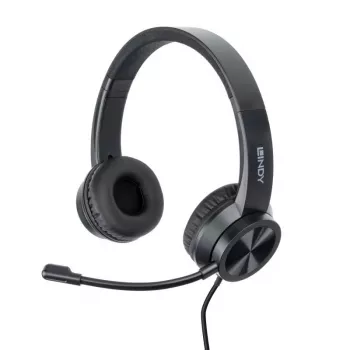 Austiņas Lindy USB-C Office Headset Vadu 20-20000 Hz 1.95m Melnas