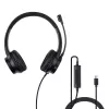 Lindy 20439 biroja austiņas ar USB-C savienojumu un USB-A uz USB-C adapteri