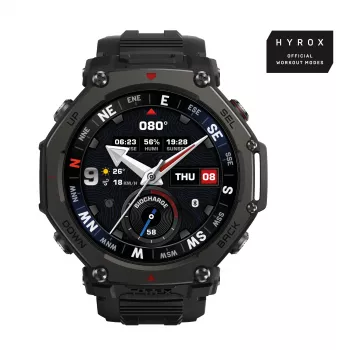 Amazfit T-Rex 3 Pro 3,81 cm (1,5 collu) AMOLED 48 mm digitāls 480 x 480 pikseļi Skārienekrāns Melns Wi-Fi GPS (satelīts)