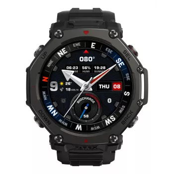 Amazfit T-Rex 3 Pro 3,81 cm (1,5 collu) AMOLED 48 mm digitāls 480 x 480 pikseļi Skārienekrāns Melns Wi-Fi GPS (satelīts)