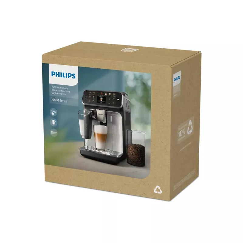 Philips 4400 Series EP4441/50 pilnībā automātiska espresso kafijas automāts, 1.8 L