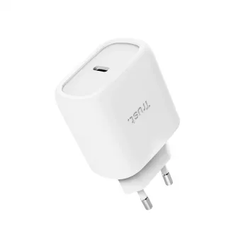 TRUST Maxo 45W USB-C GaN lādētājs, 45 W, USB-C izeja, 20 V max, 2 m kabelis, balts