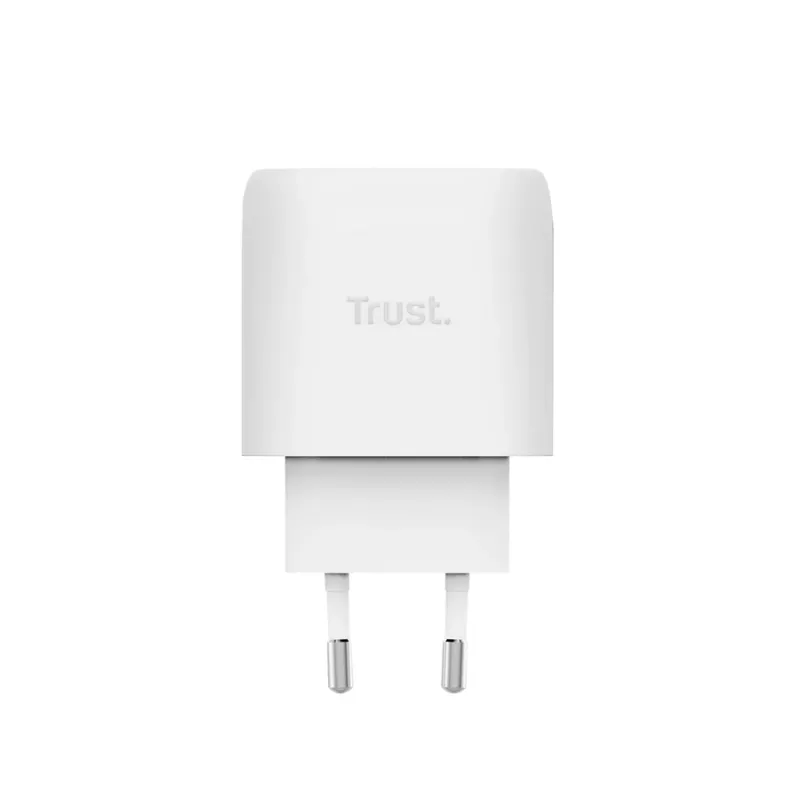TRUST Maxo 45W USB-C GaN lādētājs, 45 W, USB-C izeja, 20 V max, 2 m kabelis, balts