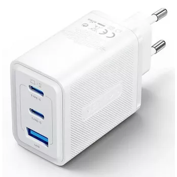 Vention FERW0-EU 65 W lādētājs kontaktligzdai, 3 USB pieslēgvietas, baltā krāsā