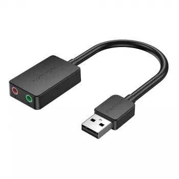 Vention 2-portu USB ārējā skaņas karte 0.15m Melna 2.1 kanāli 16 bit