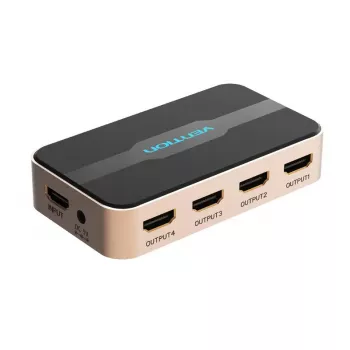 HDMI Sadalītājs Vention 1 In 4 Out 4K@30Hz Zelts Alumīnija Sakausējums