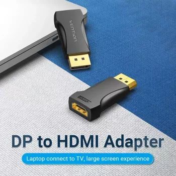 Vention HBOB0 DisplayPort–HDMI adapteris, DP vīrišķais–HDMI sievišķais, melns, zeltīti kontakti
