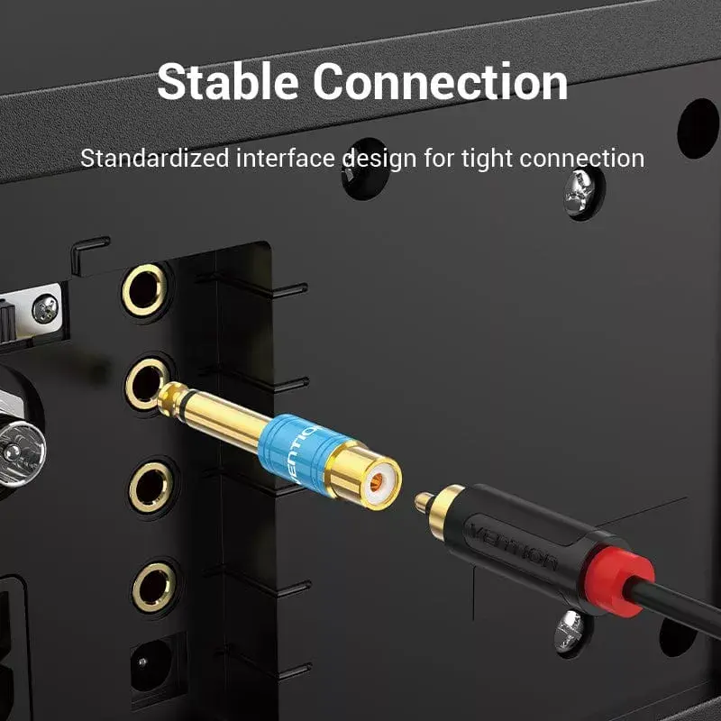 Vention VDD-C03 skaņas adapteris no 6,35 mm uz RCA