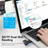 Vention CLGB0 karšu lasītājs 2 vienā, USB 3.0 A, SD + TF, divi diska burti, melnā krāsā