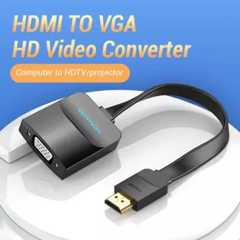 Vention Flat HDMI uz VGA Pārveidotājs 0.15M Melns