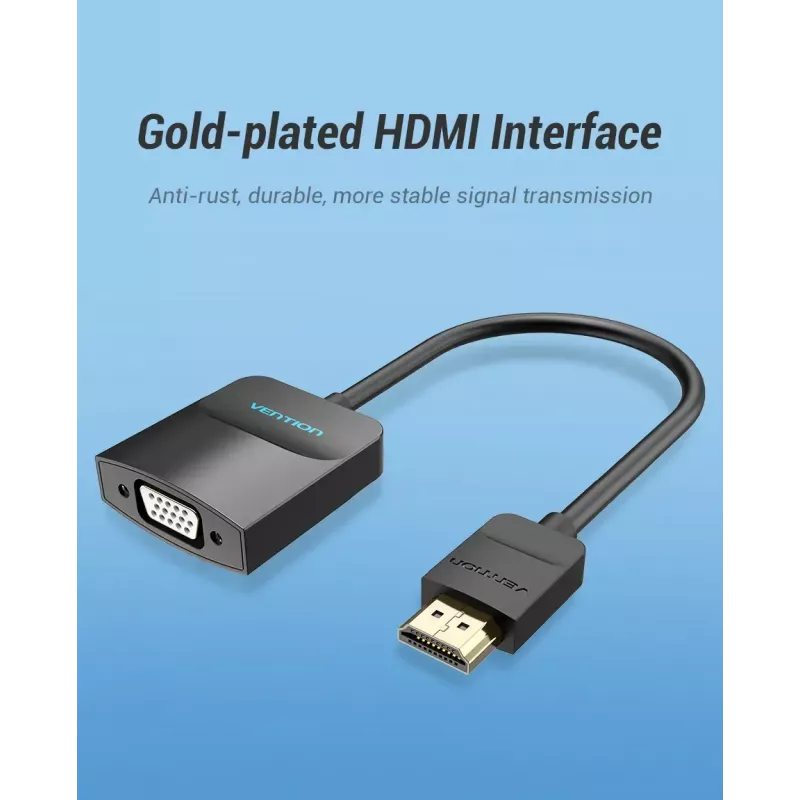 Vention HDMI uz VGA pārveidotājs 0,15m Melns HDMI Type A VGA