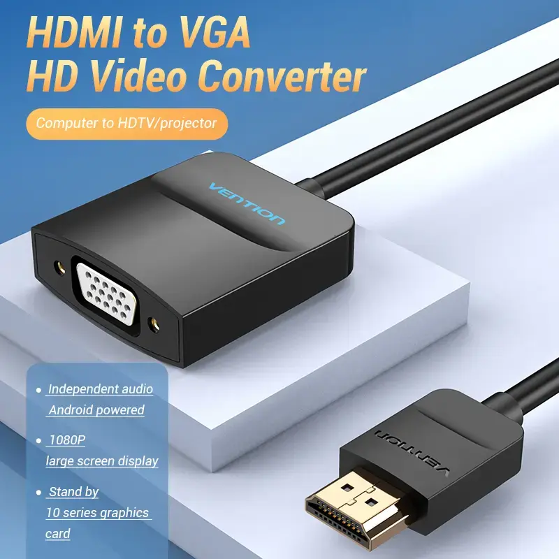 Vention HDMI uz VGA pārveidotājs 0,15m Melns HDMI Type A VGA
