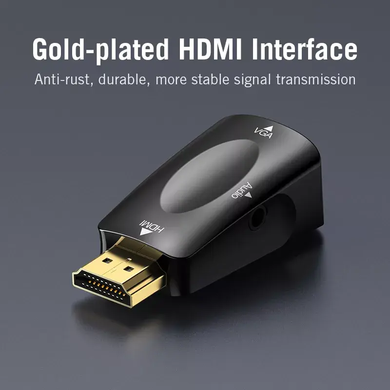 Vention AIDB0 HDMI uz VGA pārveidotājs, 3,5 mm audio savienojums