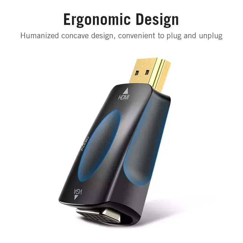 Vention AIDB0 HDMI uz VGA pārveidotājs, 3,5 mm audio savienojums