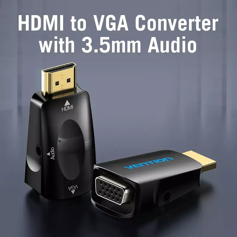 Vention AIDB0 HDMI uz VGA pārveidotājs, 3,5 mm audio savienojums