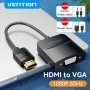 Vention HDMI uz VGA pārveidotājs 0,15m Melns HDMI Type A VGA D-Sub Micro USB Audio